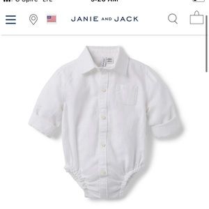 Janie and Jack white button down collared shirt